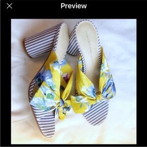 CUPCAKES AND CASHMERE FLORAL MULES.  NEW IN BOX